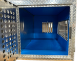 Dog Crate 55127 Professional K9 Series Search & Rescue / Single Compartment / Side Drawer Storage / 47 W X 45 D X 27 H / All Season Vents / Bright / Diamond Tread Aluminum / Owens Products Professional K9 Series Owens Products