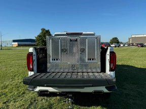 Dog Box 55080W Pro Hunter Series Double Compartment with Bottom Drawer / 46 W x 45 D x 32 H / Bear/Cat / Special Order / Striker Holes / Diamond Tread Aluminum / Owens Products Pro Hunter Series Owens Products