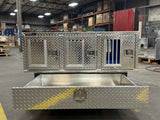 Dog Box 55111V Hunter Series Triple Compartment / Bottom Drawer Storage / 40 D x 58 W x 30 H / Side Vents / Diamond Tread Aluminum / Owens Products Hunter Series Owens Products