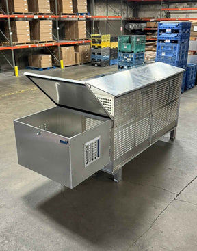 Dog Box 55600 Professional K9 Series Kennel / 46.5 W x 133 D x 63.5 H / Hole Ventilation / Mill Finish Aluminum / Owens Products Professional K9 Series Owens Products