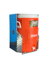 RaceMates 39206T Truck Mount Drink Water Cooler Holder with Lockable Lid / 5 Gallon Cooler Rack / Diamond Tread Aluminum / Owens Products RaceMate Owens Products