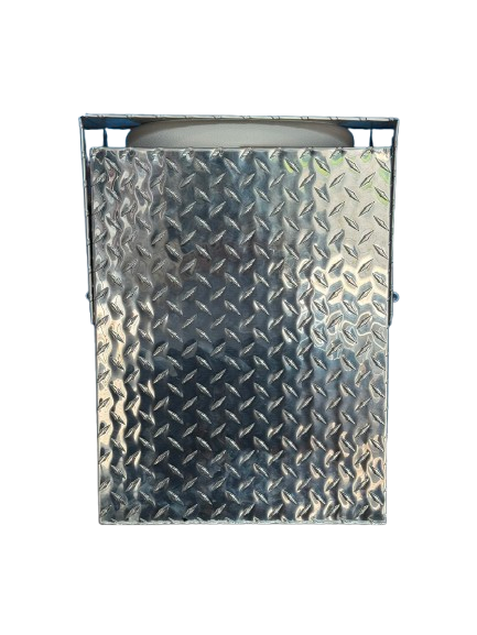 RaceMates 39206T Truck Mount Drink Water Cooler Holder with Lockable Lid / 5 Gallon Cooler Rack / Diamond Tread Aluminum / Owens Products RaceMate Owens Products