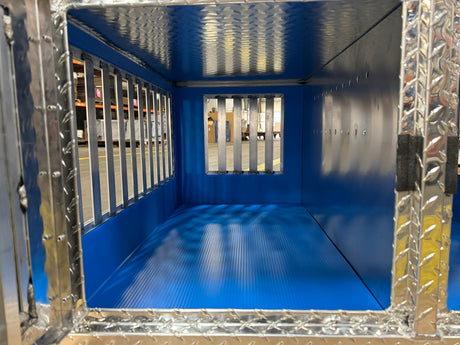 Dog Box 55478 Hunter Series Shallow Double Compartment with Top Storage / 38 W X 36 D X 26 H / Shallow / All Season Vents / Diamond Tread Aluminum / Owens Products Hunter Series Owens Products