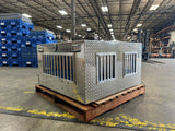 Dog Box 55022W Pro Hunter Series Double Compartment with Bottom Drawer / 46 W x 45 D x 26 H / All Seasons Vents / Diamond Tread Aluminum / Owens Products Pro Hunter Series Owens Products
