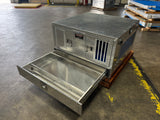Dog Box 55022W Pro Hunter Series Double Compartment with Bottom Drawer / 46 W x 45 D x 26 H / All Seasons Vents / Diamond Tread Aluminum / Owens Products Pro Hunter Series Owens Products