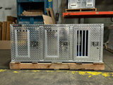 Dog Box 55114RV Hunter Series Tall Trailer Triple Compartment / 58 W X 40 D X 24 H / Right Swing Doors / Tall / Diamond Tread Aluminum / Owens Products