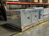 Dog Box 55114L Hunter Series Tall Trailer Triple Compartment / 58 W X 40 D X 24 H / Left Swing Doors / Tall / Diamond Tread Aluminum / Owens Products