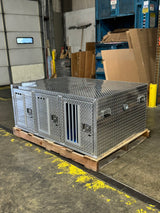 Dog Box 55114L Hunter Series Tall Trailer Triple Compartment / 58 W X 40 D X 24 H / Left Swing Doors / Tall / Diamond Tread Aluminum / Owens Products