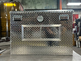 Dog Box 55078 Hunter Series Double Compartment with Top Storage / 38 W x 36 D x 26 H / Shallow / Standard Vents / Diamond Tread Aluminum / Owens Products Hunter Series Owens Products