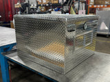Dog Box 55078 Hunter Series Double Compartment with Top Storage / 38 W x 36 D x 26 H / Shallow / Standard Vents / Diamond Tread Aluminum / Owens Products Hunter Series Owens Products