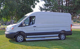 Running Boards Classic Series Extruded 4 Inch 15-Current Ford Transit Van 150/250 4 Inch Riser 148 Inch Aluminum Satin Owens Products Running Boards Owens Products