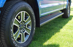 Running Boards Classicpro Series Extruded 4 Inch Black 15-18 Ford F150 Light Duty W/O Flares 4 Inch Riser Aluminum Black Owens Products Running Boards Owens Products