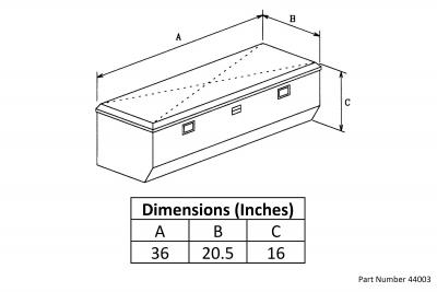 Truck Jeep Tool Box Garrison Series Utility Chest 36 Inch