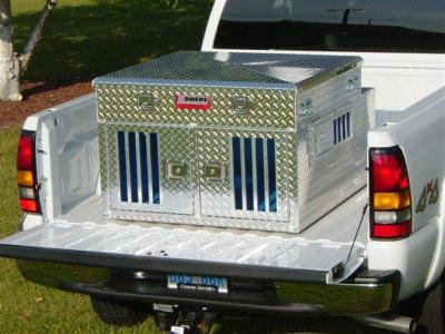 Aluminum dog crates for sales trucks